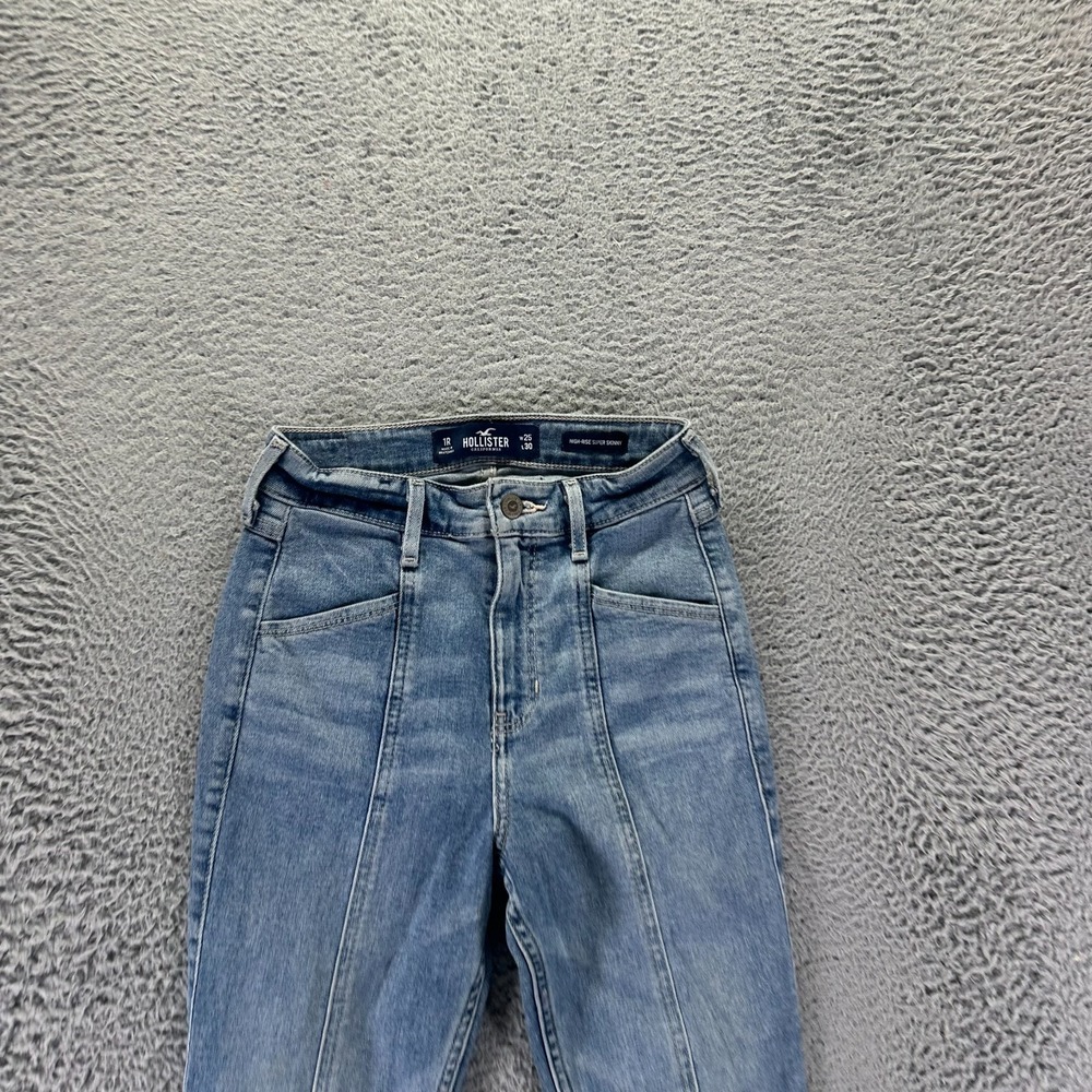Hollister Jeans Women's 1 Blue Cotton Denim Skinny Leg Frayed Hem Travel Stretch - Picture 2 of 10
